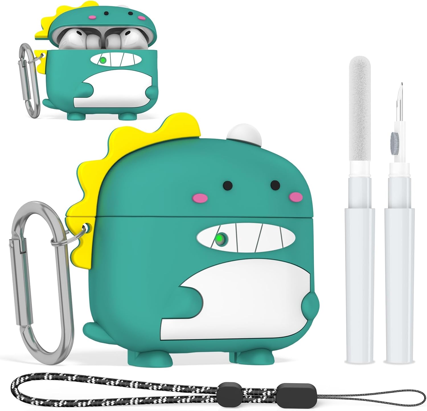 Funny Cover for AirPods Pro 3 Case Cute (2025), Soft Silicone Shockproof Protection 3D Cartoon Case for AirPods Pro 3rd Generation Cute Airpod pro 3 case with Carabiner & Cleaner Kit (Shark)