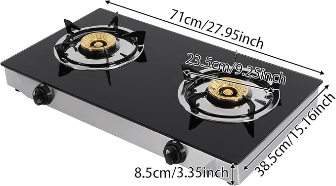 Estufa de Gas 2 Puestos 71 cm Montaje en Encimera miniatura 3