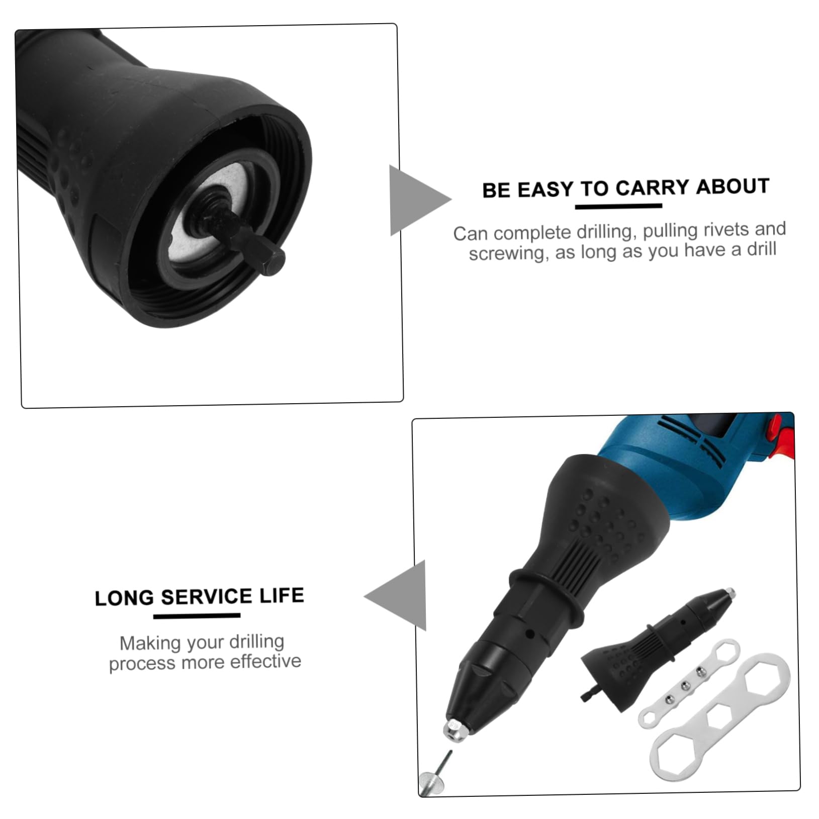 Anneome 1set Adattatori Per Rivettatrice Elettrica Accessori Per Trapano Per e Modifiche Meccaniche Utensili Compatti e