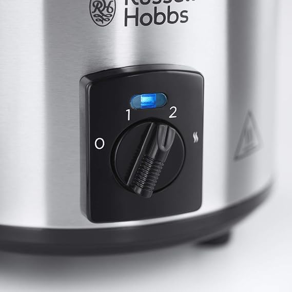 Russell Hobbs Slow Cooker Mini [heavy 2 l ceramic cooking pot, temperature distribution optional] compact slow cooker (3 temperature settings and keep warm function, 145 W) slow cooker 25570-56