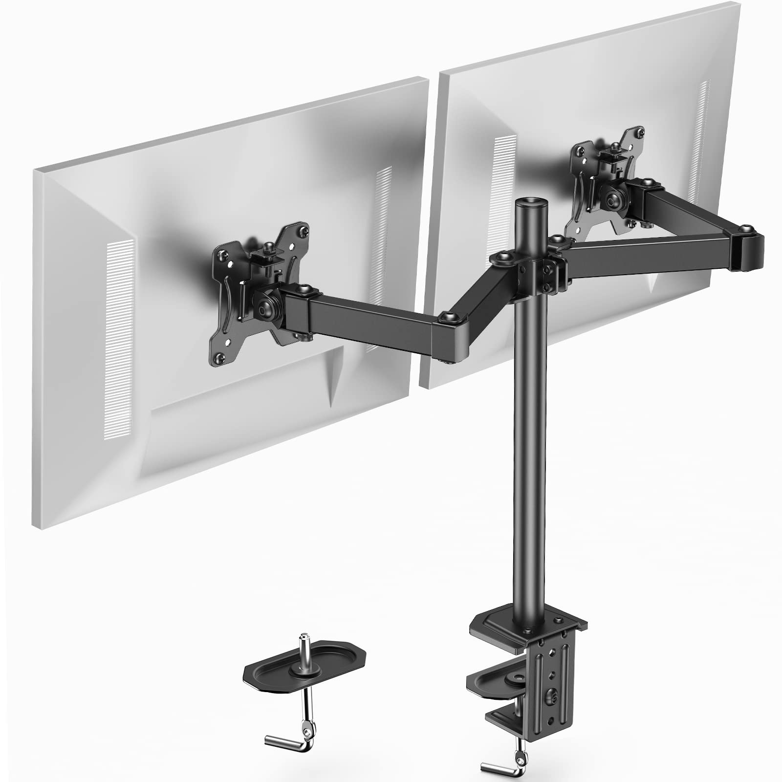HUANUO Dual Monitor Stand Mount, Heavy Duty Fully Adjustable Monitor