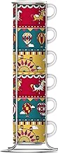 Bialetti | Set of 6 Stackable Cups with Metal Stand, Winter Wonderland Collection