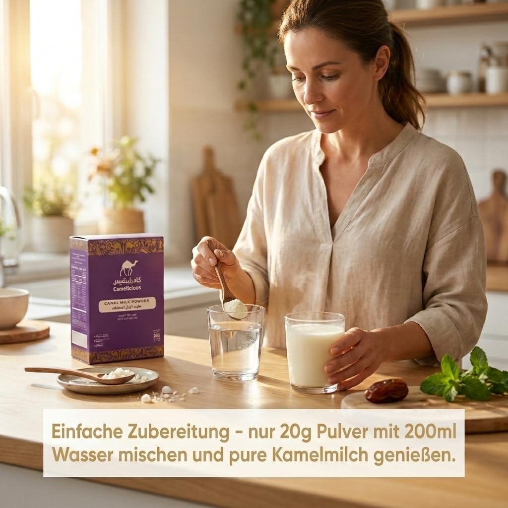 1200g de leche de camello en polvo original (de Dubái, 4x300g) - GARANTÍA DEL MEJOR PRECIO - Cura de bebida - Leche de camello en polvo (4x300g)