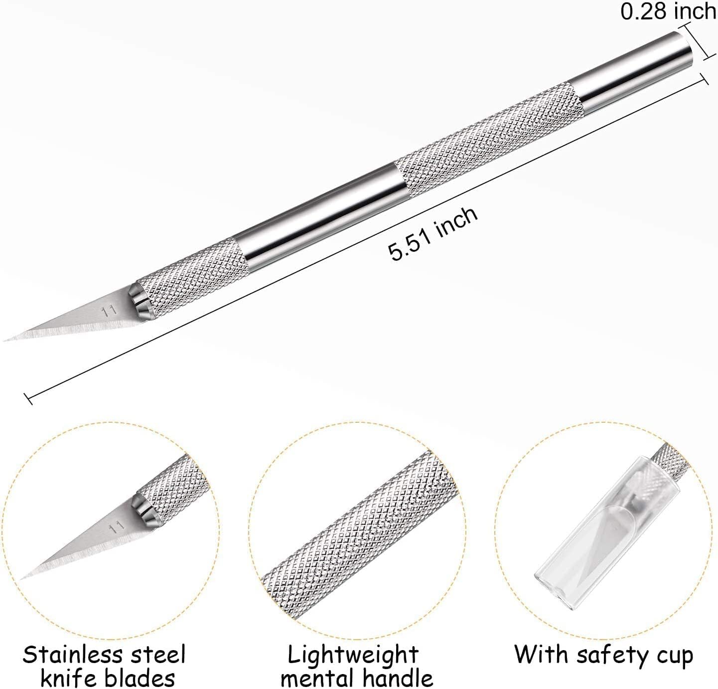 Violin Making Tools Steel Bridge Holder Clamp Fret Nut Saddle Slot Purfling Knife Cutting Slot Groove, Include Aluminum Alloy Straight & L-Handle 14Pack