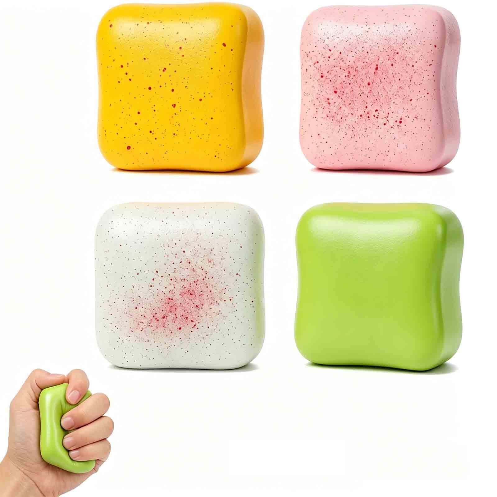 4 PCS Bread Squishy and Toast Squishy Set, Stress Relief Tools for Office and Study, Portable for Anxiety Management, Foam Material with Gradual Shape Recovery