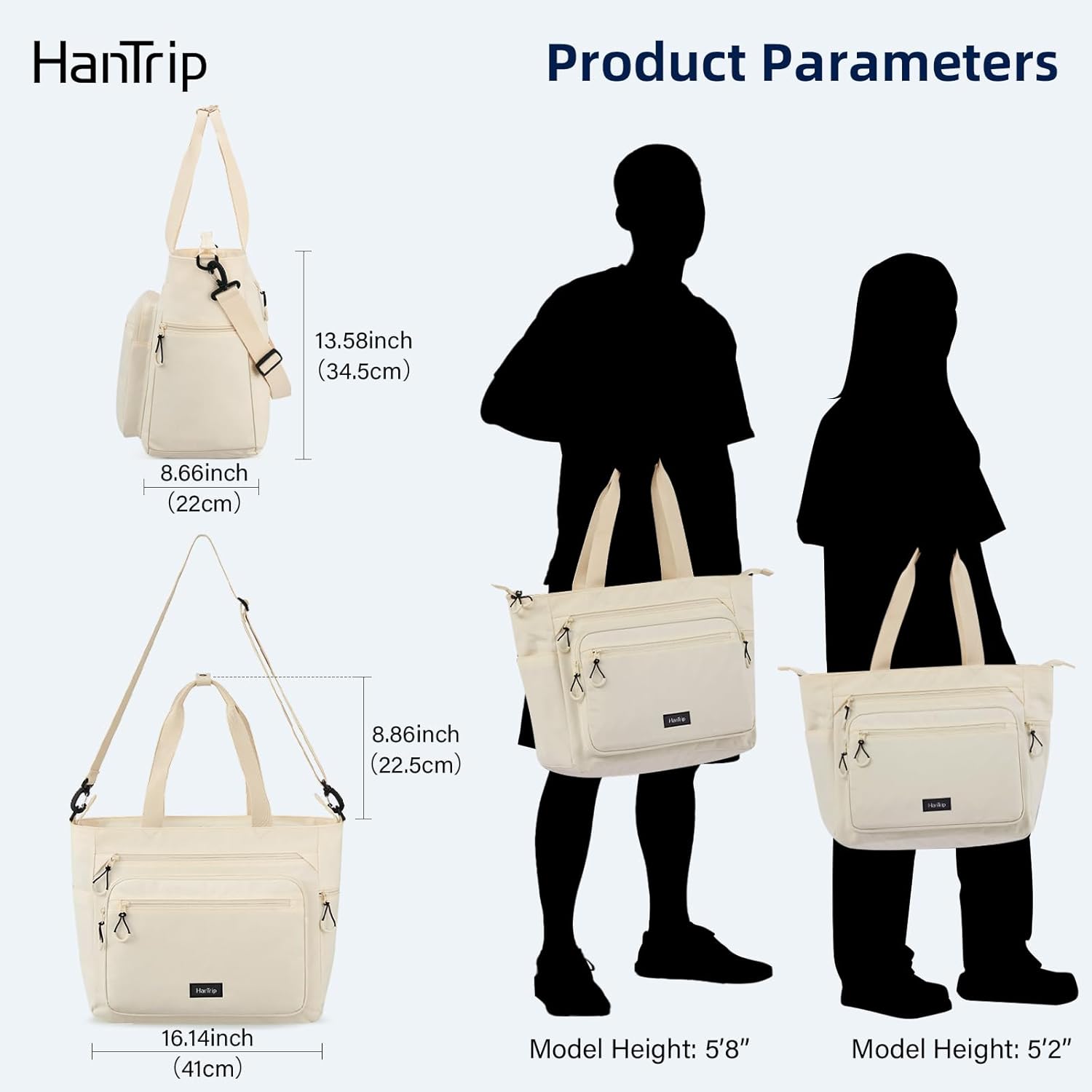 Travel Tote Bags for Women Extra Large Canvas Laptop Tote Bag with Zipper Pockets Luggage Sleeve