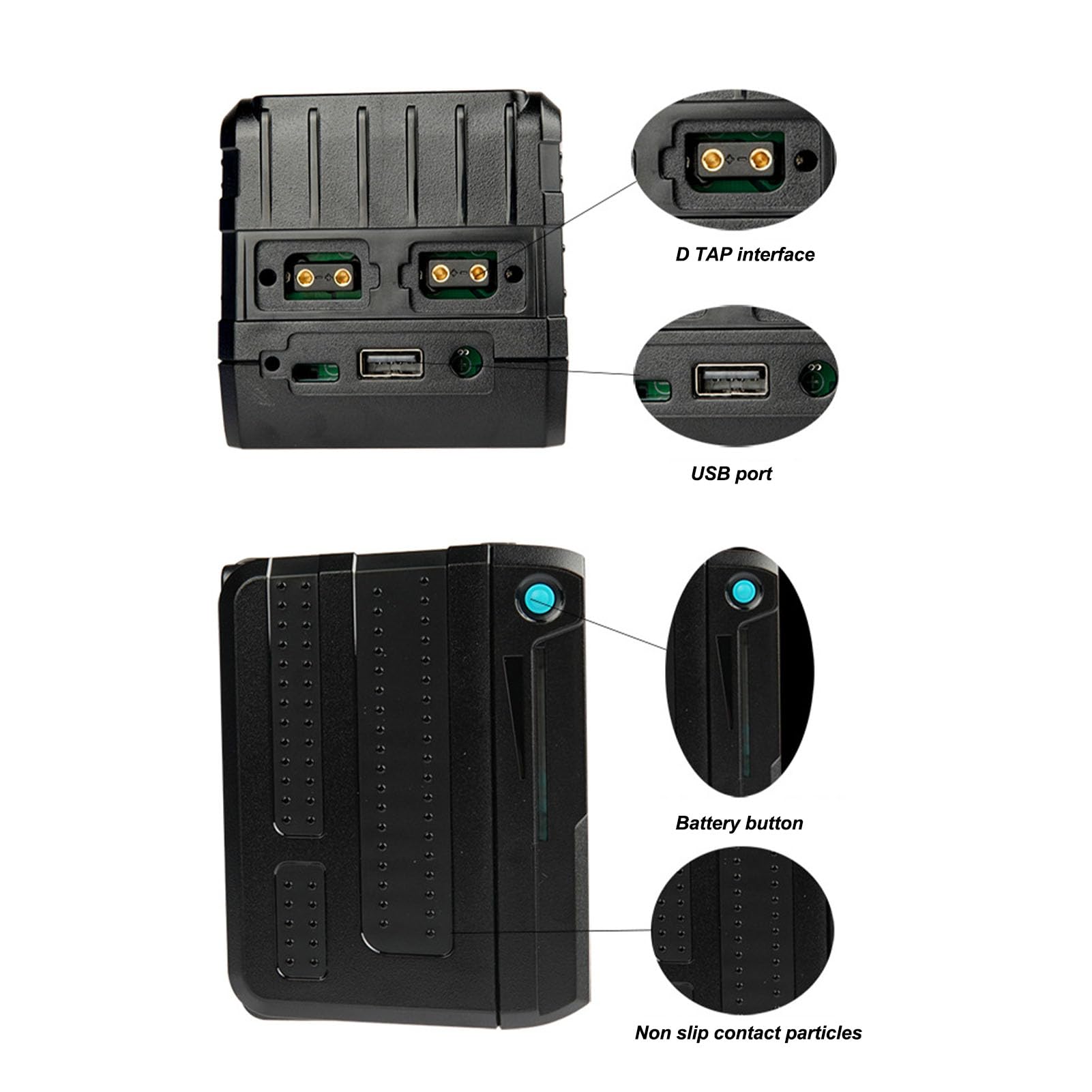 AMONIDA Batteria da 130 Wh con Attacco a V Ad Alta capacità, Leggera e Portatile per Apparecchiature Video, Potenza 8800 MAh, Ideale per i Fotografi