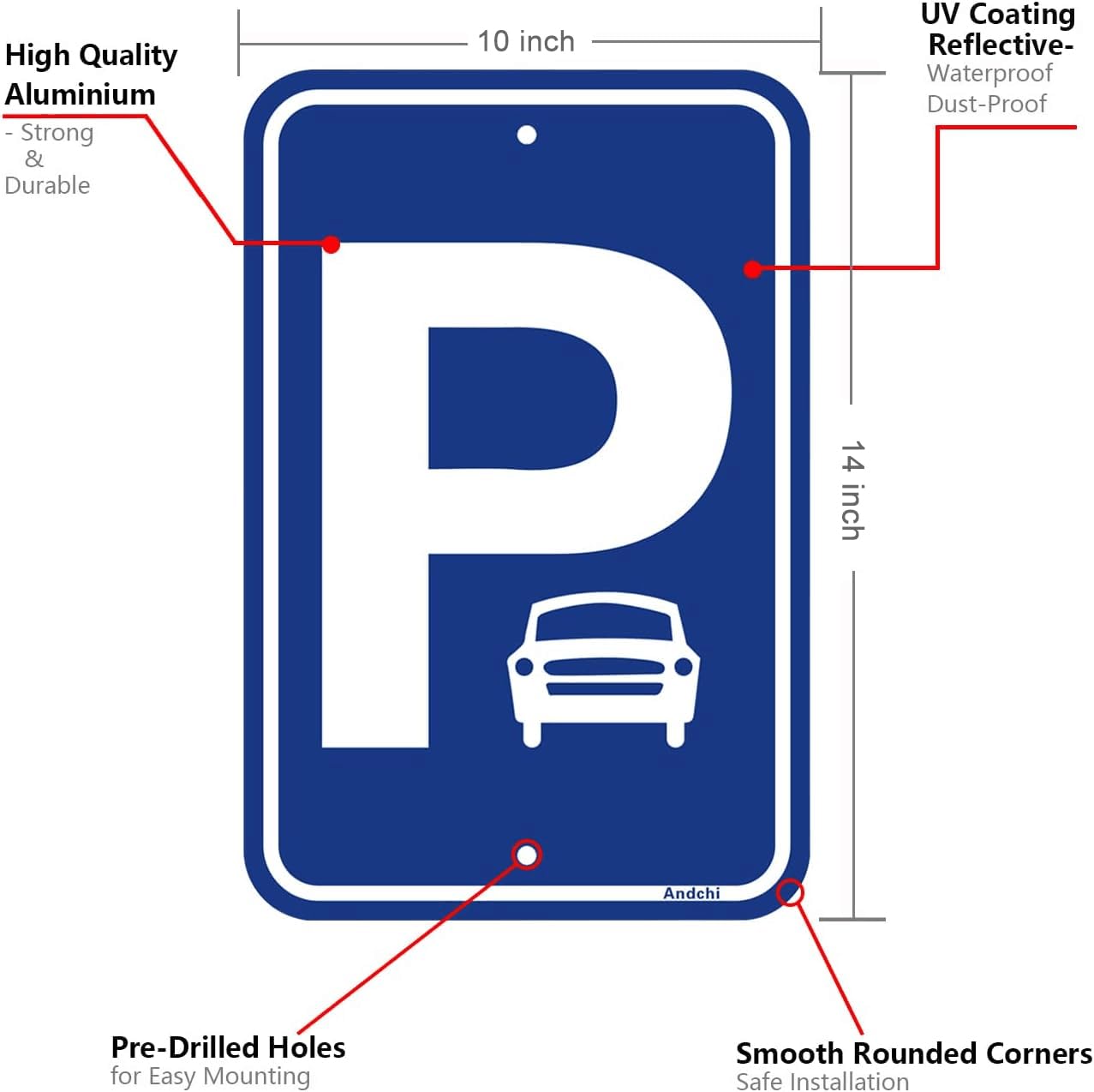 Panneaux Stationnement Petit Véhicule - Lot De 2 En Aluminium 250x350mm | Pour Parking Privé Ou Public | Résistants Aux Intempéries