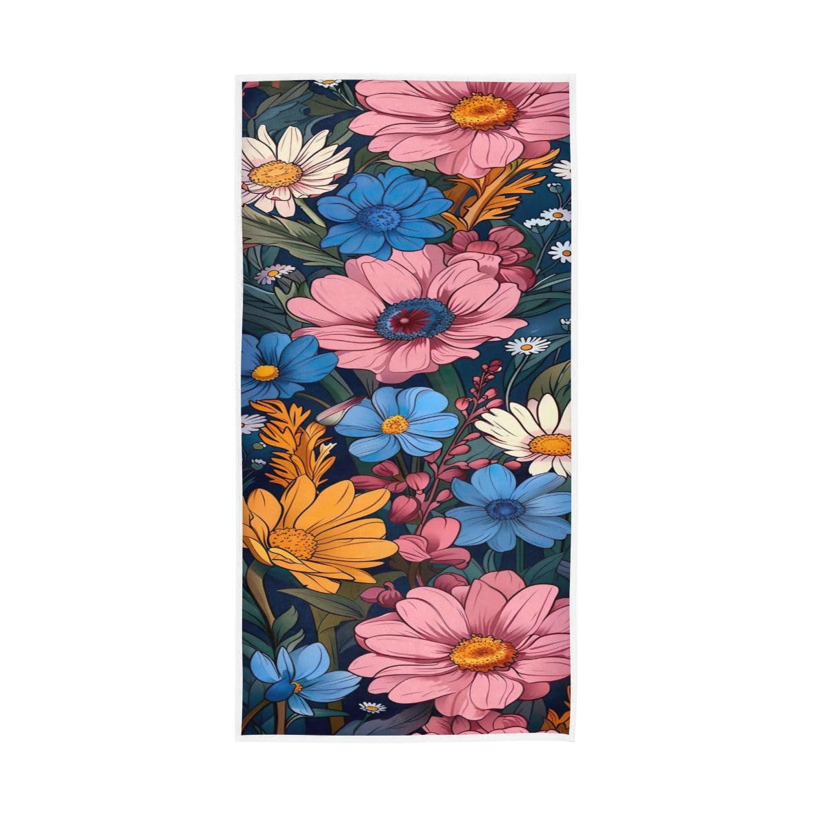 HUYGD Flowers Print Farmhouse Hand Towels Bathroom, Hand Towels for Bathroom, Travel, Camp, Hotel, Spa 15 x 30 Inches