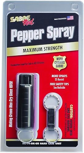 Sabre - Spray de pimienta 3 en 1 con estuche de plástico (negro, tamaño único, 10.0 pies)