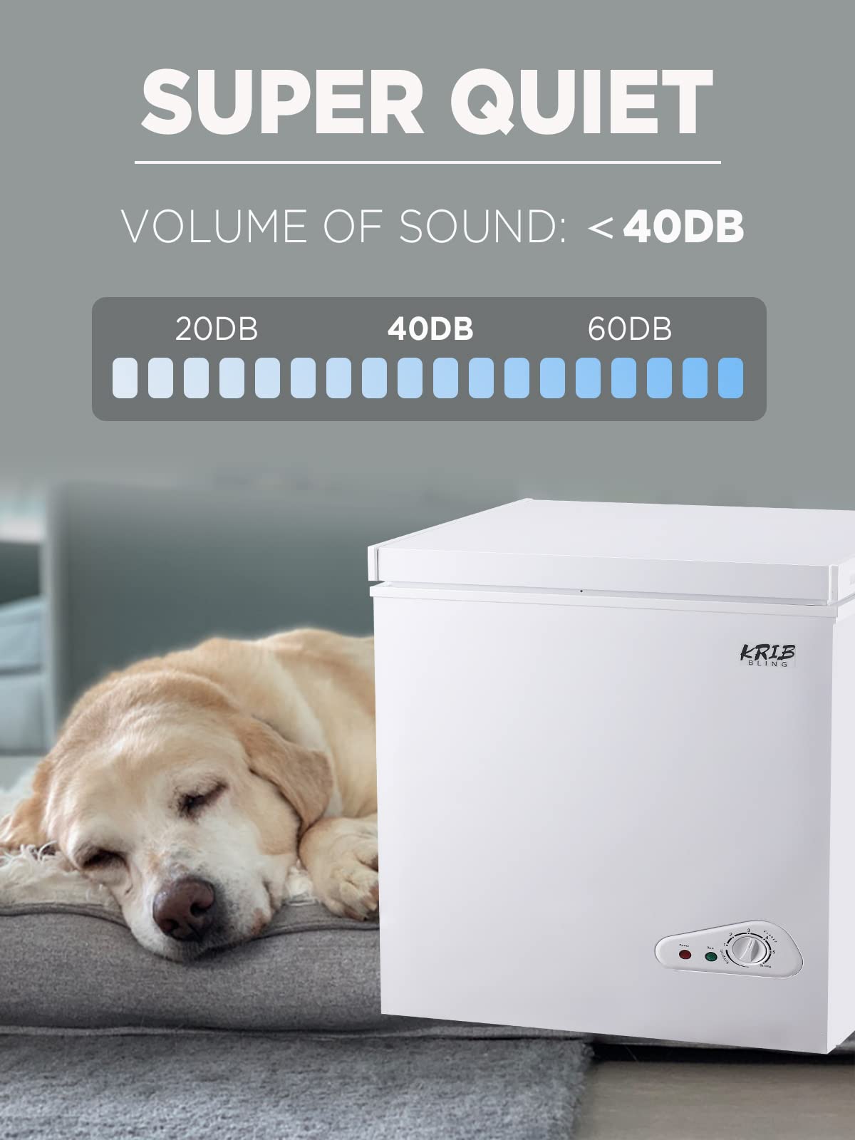 Krib Bling 5.0 Cu.Ft Chest Freezer With A Removable Basket, Deep Freezer With 7 Gears Temperature Control (-16f To -48f), For House, Kitchen, Garage, Basement, Shop, White on Fridge.com - View 5
