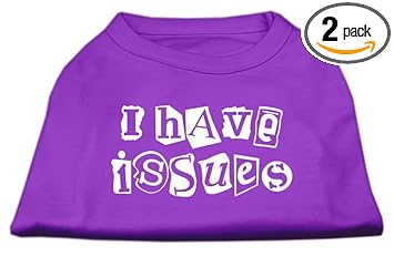 Mirage Pet Products 18-Inch I Have Issues Screen Printed Dog Shirts, XX-Large, Purple
