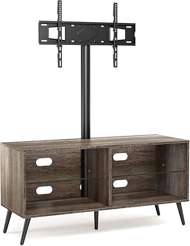 Miniatura 8 de Rfiver Soporte giratorio de madera para TV con soporte para televisores de pantalla plana de 32 a 70 pulgadas, centro de entretenimiento con armario