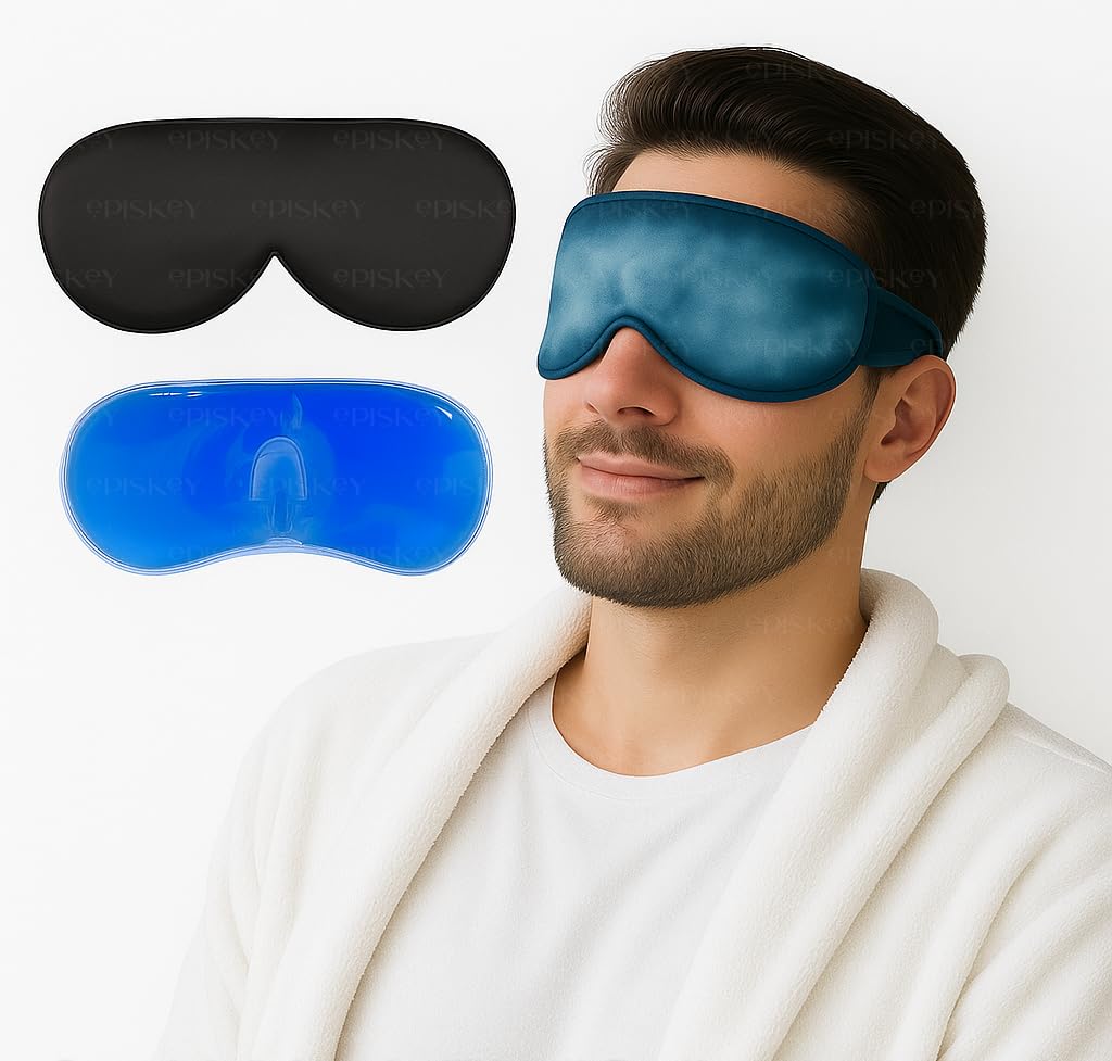 Velvet Cooling Gel Relaxing Eye Sleep Mask For Dark Circles, Dry Eyes, Cooling Eyes, Pain Relief, Redness, Eye Patches, Sleeping Cool Pad Suitable For All Family Members Sleeping Mask (BLACK GEL)
