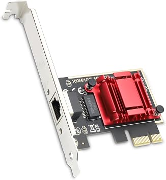 2.5 GB PCIe Network Card AYWHP 2.5 GB Single Port PCIe Gigabit Ethernet Network Adapter Network Card with RTL8125B Chip for High Speed Gaming and Streaming Compatible with PC Windows