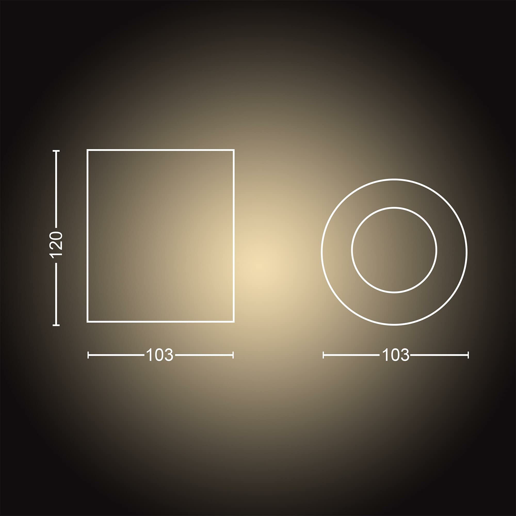 Philips Hue – Lámpara inteligente, Hue Pillar, Foco LED Inteligente, Luz Blanca de Cálida a Fría, Compatible con Alexa y Google Home, Color Negro