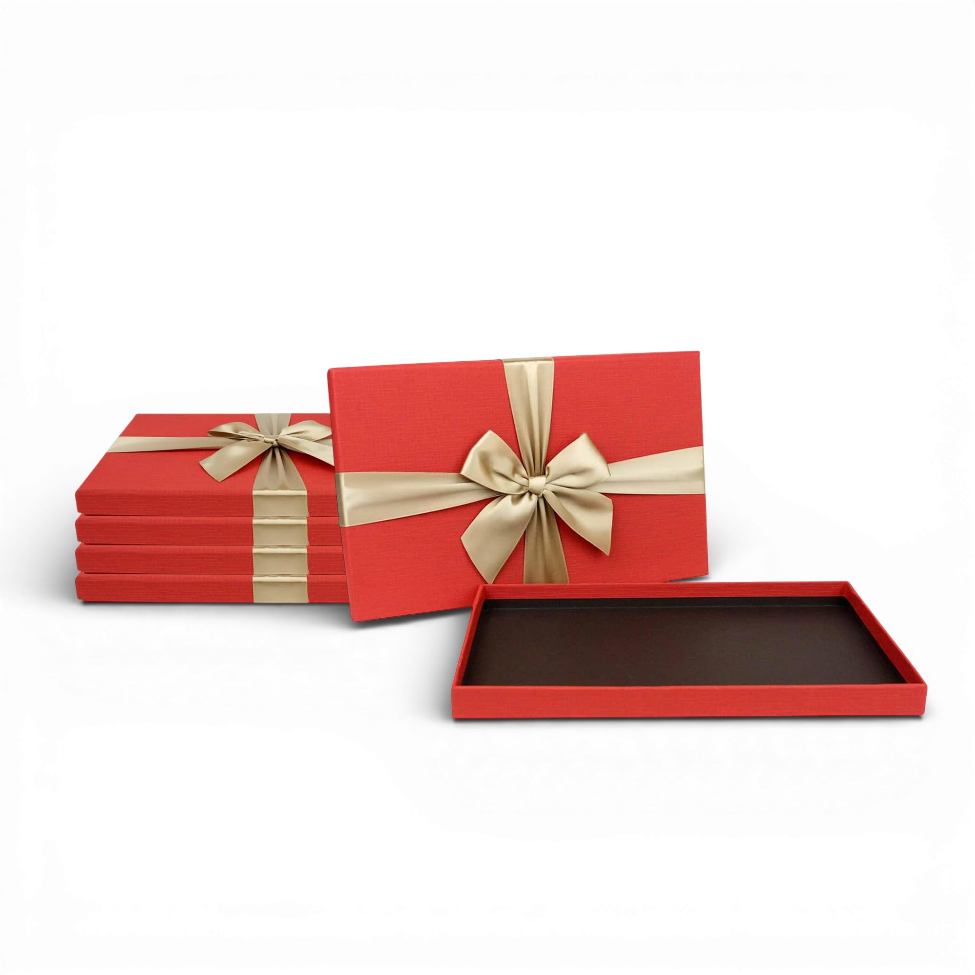 Boîtes cadeaux rigides rectangulaires au design premium blanc et rouge - 8