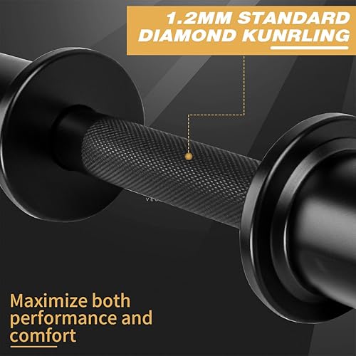 Miniatura 3 de Mango de mancuernas olímpicas, par de barras de mancuernas de 16 pulgadas para discos de peso olímpicos de 2 pulgadas, mancuernas cargables para