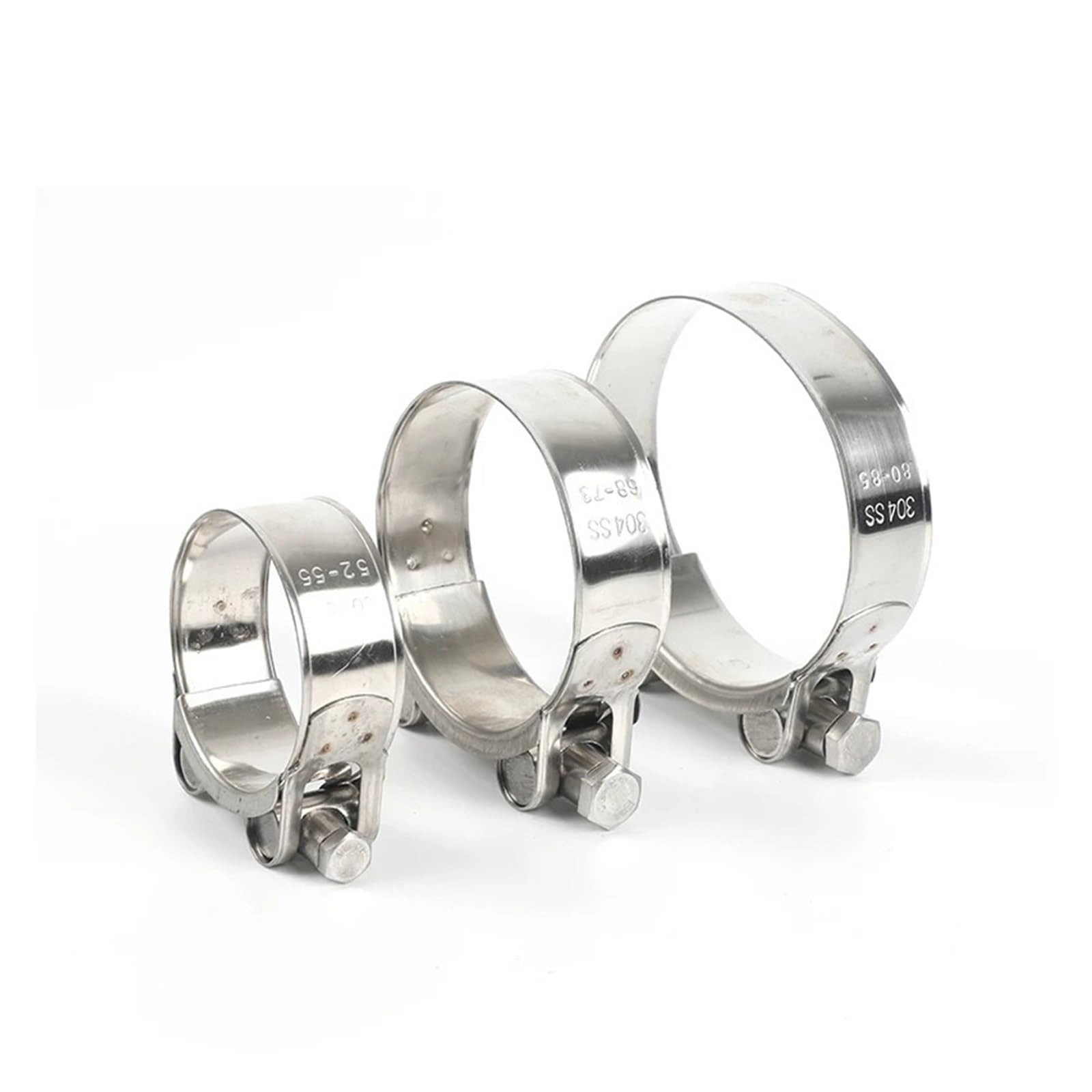 304 Edelstahl-Schlauchschellen, T-Schraube, leistungsstark, Tu 304 Edelstahl, verstärkt die Klemme, Schlauchschellen, Befestigungsklemmen (Durchmesser 17 mm - 19 mm (4 Stück))