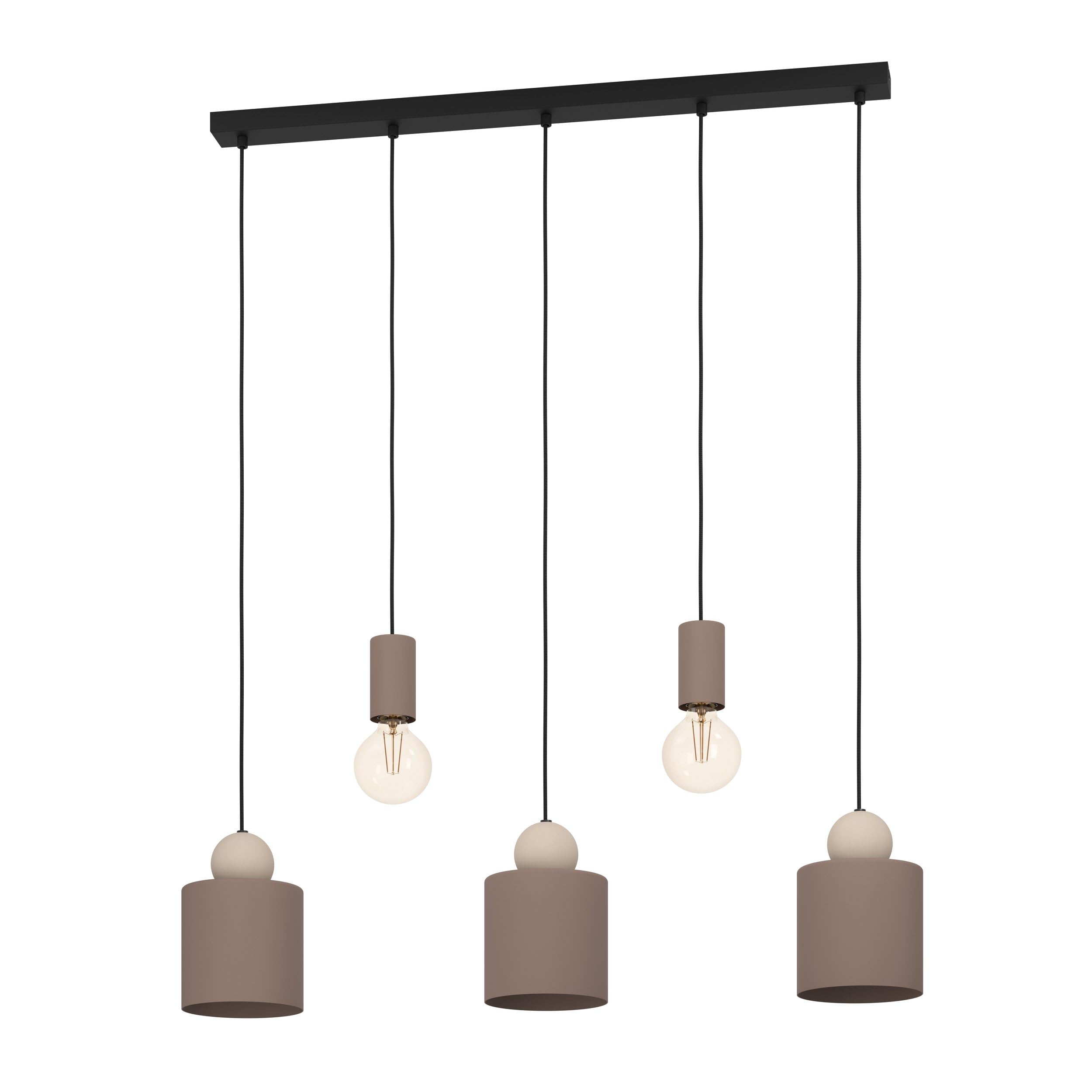 Eglo Gazzola Pendant Light, 5-Bulb, Mocha