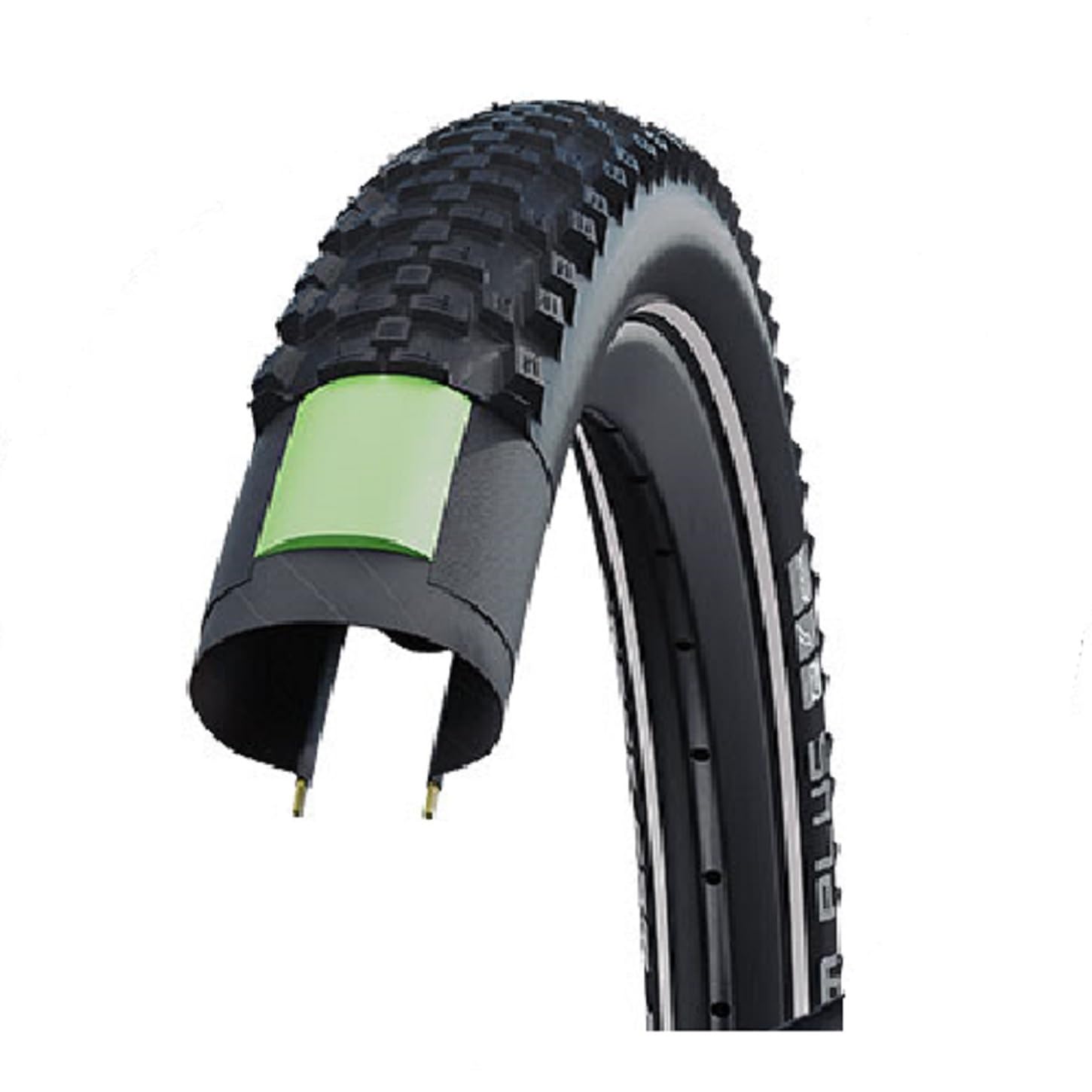 1 x Schwalbe SMART SAM Plus Performance Fahrradreifen DD GreenGuard Pannenschutz E-25 60-406 (20,0 x 2,35") inkl. Reifenheber