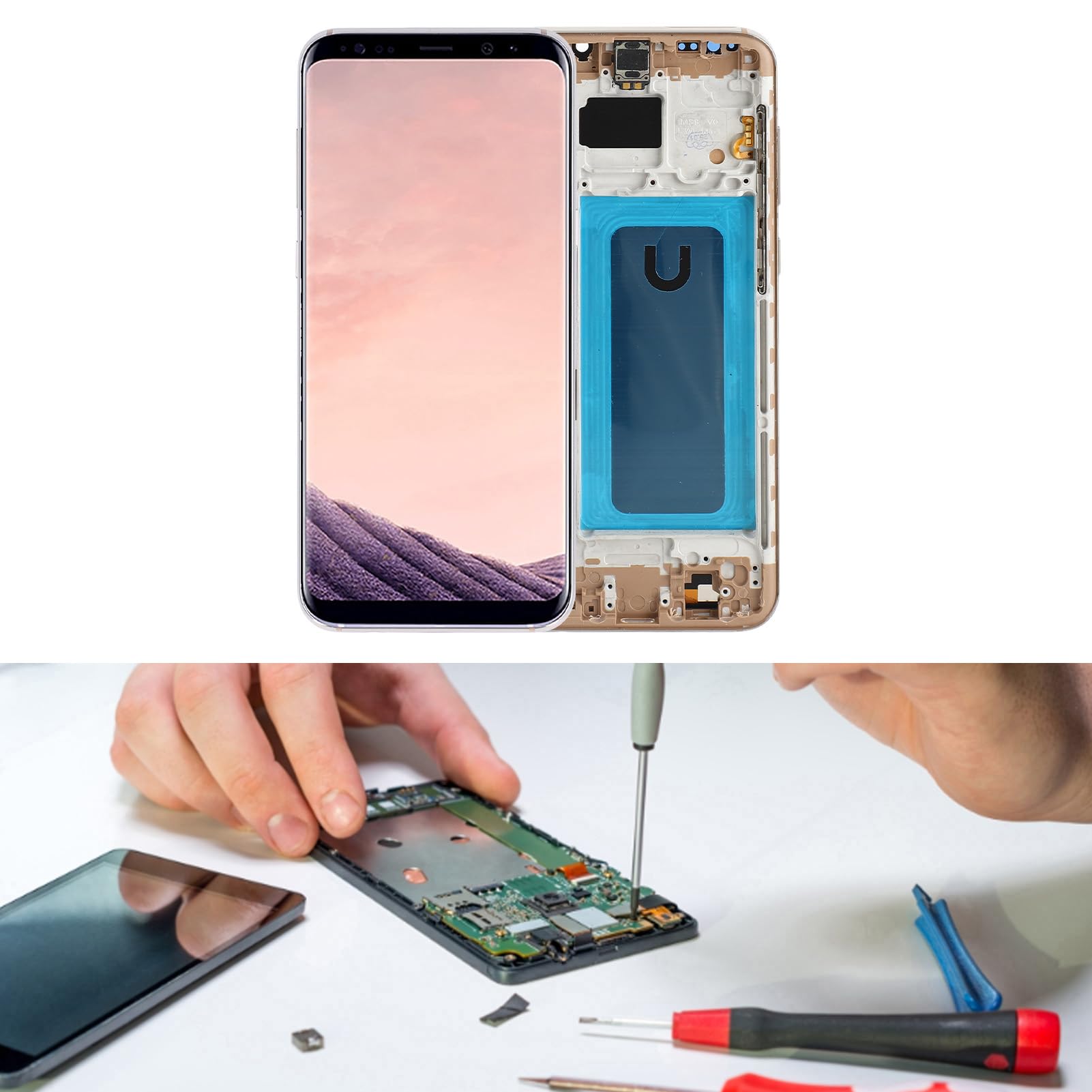 Sorandy Wymiana Ekranu Telefonu do S8 Plus 6,2 Cala (GOLD)