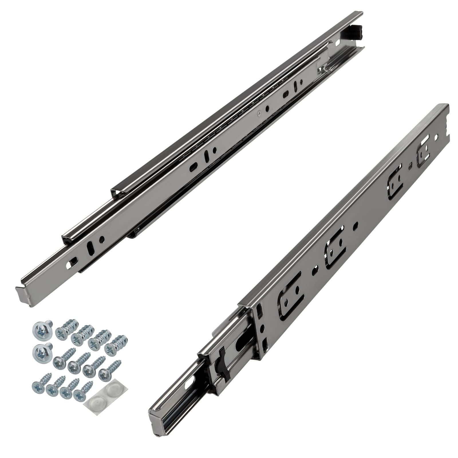 SOTECH 5 pares de guías de extracción total KV-25-H35-L500-NF-MS 500 mm versión estándar, capacidad de carga 25 kg, extracción del cajón incl. juego de tornillos
