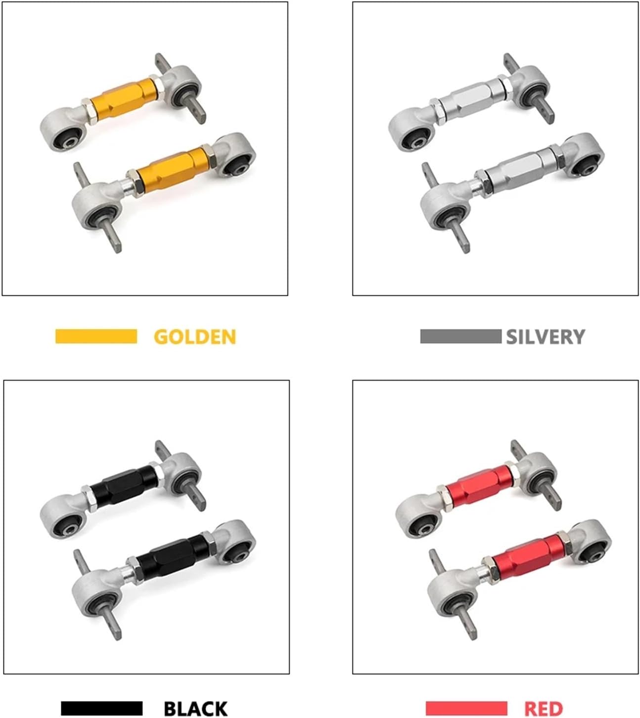 (レッド) リア調整式サスペンションキャンバーキット ドッグボーン式調整式コントロールアーム ホンダ シビック対応 EK EG CR