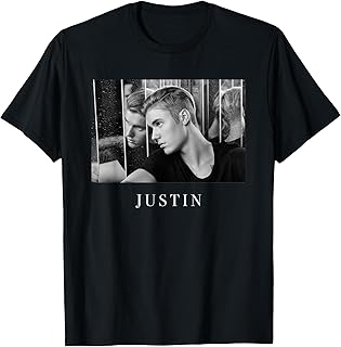 Official Justin Bieber Reflection Photo B&W T-Shirt