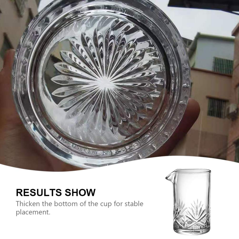 Cabilock 1 Pc Vaso Mezclador de Coctel Vasos Antiguos para cócteles Copa de Coctel agitada Gafas Tiki Bebidas Vasos para Mezclar cocteles Vidrio de Fondo Grueso Simple Lentes Taza de Agua