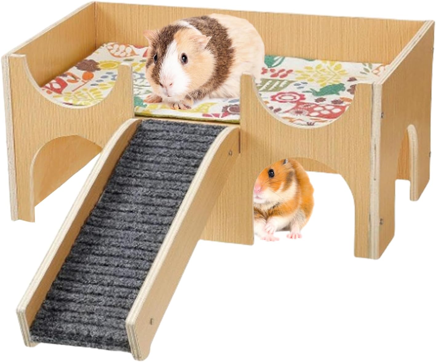 Hamster Habitat | Detachable Wooden Pet Supplies | Small Animal House Gerbil Hut,for Nesting Sleeping Play Enrichment Breeding Home Bunny Hedgehog