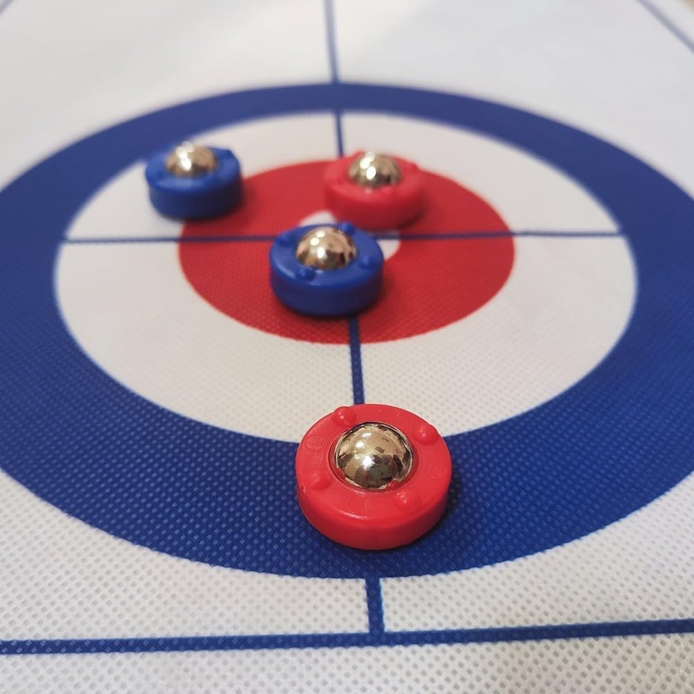 Shuffleboard Bowling Set Enjoy For Indoor Fun with Family, Compact Tabletop Game Featuring 3 Different Playmats