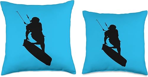 Miniatura 3 de Kitesurfers Freestyle Kite Female Rider - Almohada de silueta negra, 18 x 18 pulgadas, multicolor