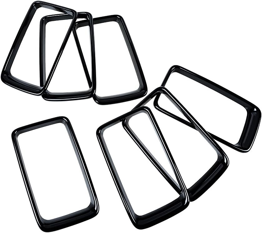 Astra Depot Compatible with 2014 2015 2016 Jeep Grand Cherokee Grille Grill Cover Inserts Kit 7pcs Glossy Black