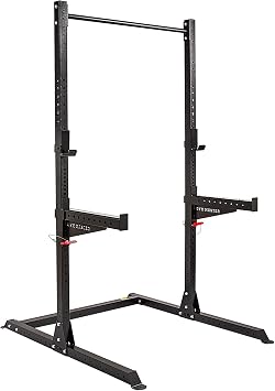 GYM MASTER GM2 Half Power Rack Squat Cage with Optional Cable Pulley System, Weight Storage and Spotters