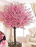 Vicwin-One Gorgeous Artificial Cherry Blossom Trees Pink Fake Sakura Flower Indoor Outdoor Home Offi