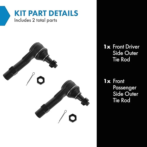 Miniatura 2 de TRQ PSA54818 - Kit de extremo de barra de amarre de dirección (2 piezas)