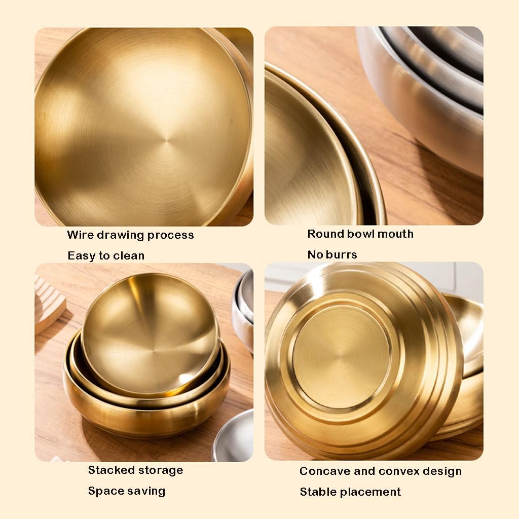 Stainless Steel Mixing Bowl Durable and Rustproof Easy Grip and Stability Design Bowl Versatile for Cooking Baking Prepping and Food Storage Salad Bowl (Size:21cm,Color:Silver)