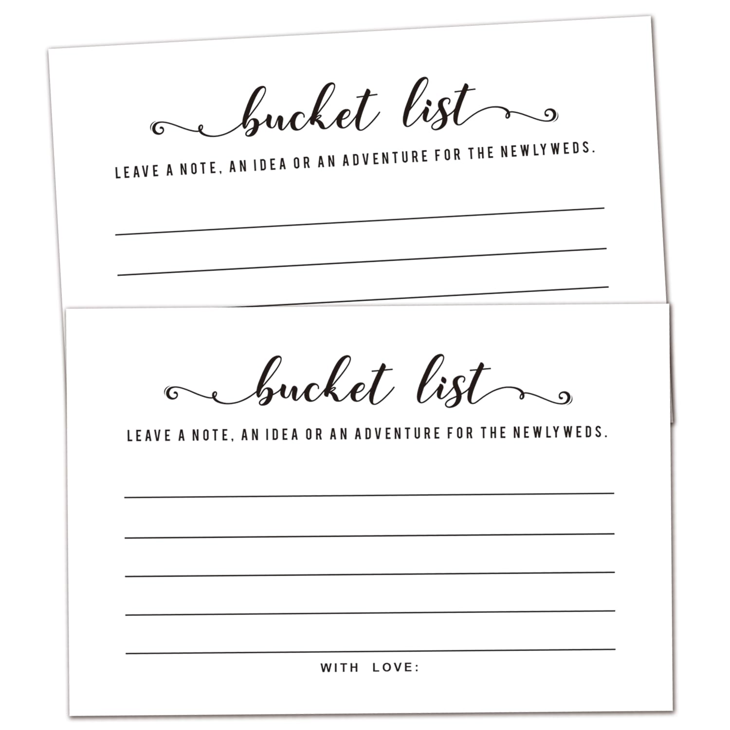 Amazon.com: 50 Wedding Bucket List Cards for Bridal Showers Wedding ...