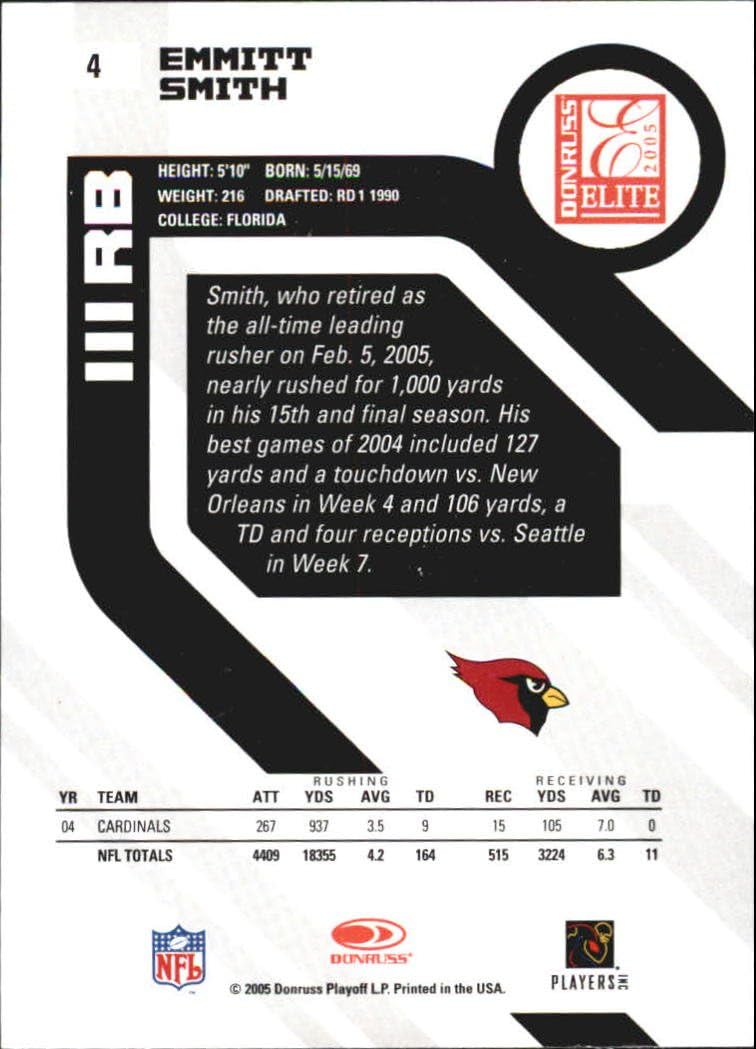2005 Donruss Elite #4 Emmitt Smith - Arizona Cardinals