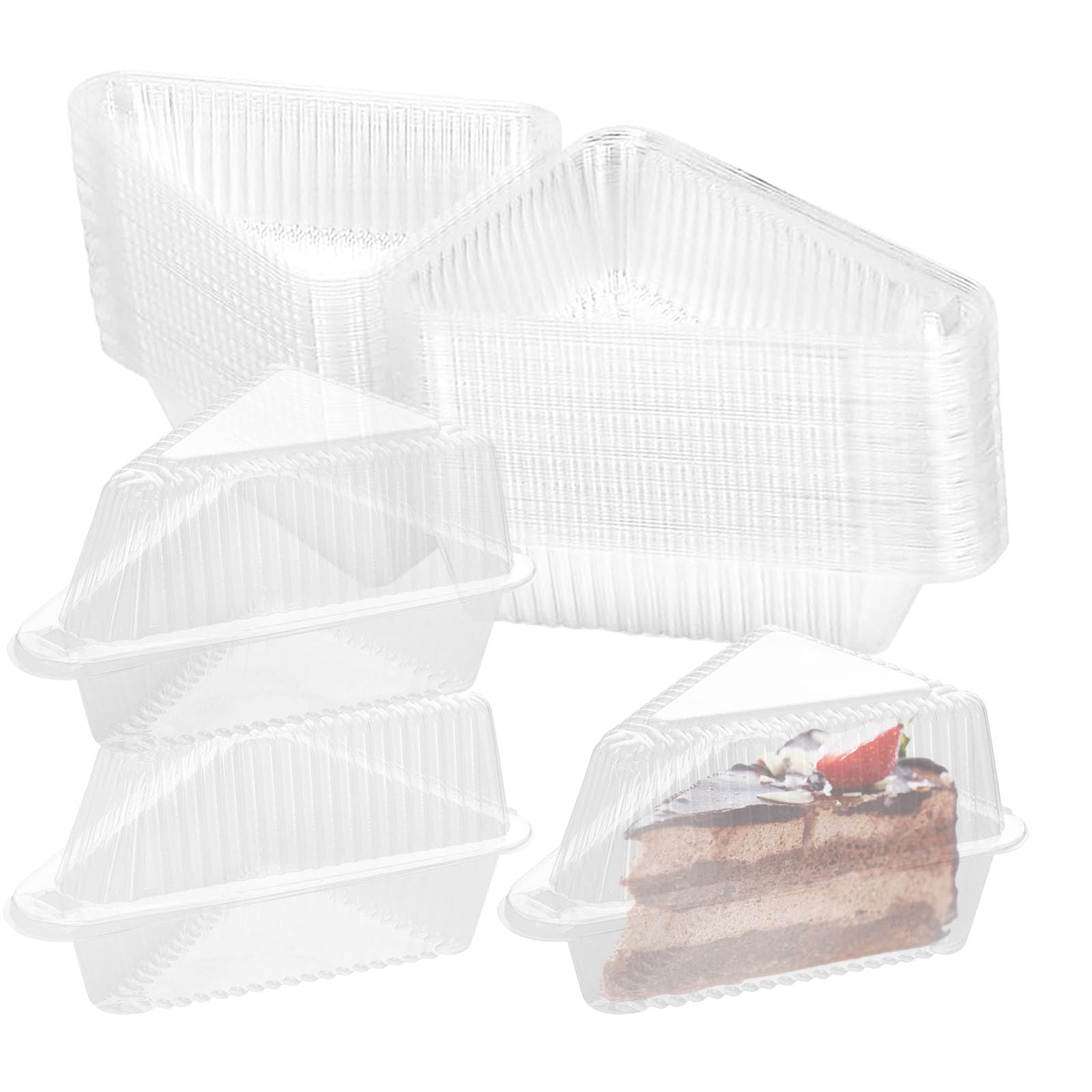 Hiuyavy Cupcake Containers, 120PCS Clear Individual Slice Boxes for Cake, Muffins, Salad, Cheese