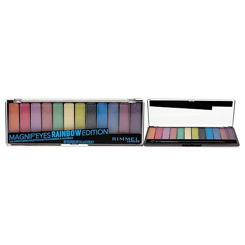 Miniatura 3 de Rimmel London Magnif'Eyes Paleta de sombras de ojos, 12 tonos, fórmula mezclable, versátil, 010, tormenta eléctrica, 0.5 onzas
