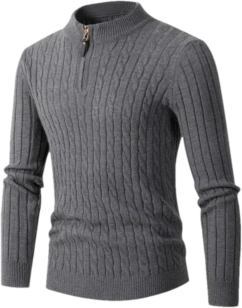 Mens Winter Knitted Sweater Half Zip Turtleneck Ethiopia Ubuy