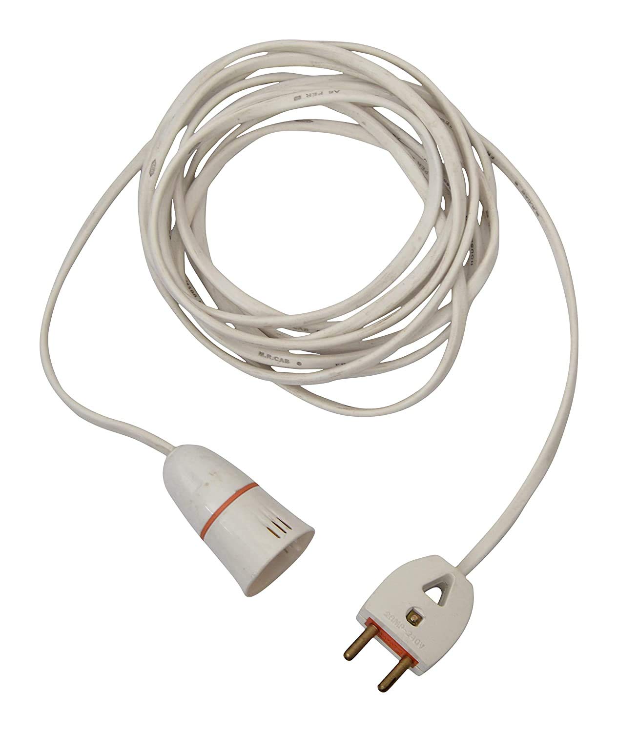 HANSH Bulb Holder Hanging 2 Meter Flexible Wire with 2 Pin Plug (White, Pack of 1)-picture-29