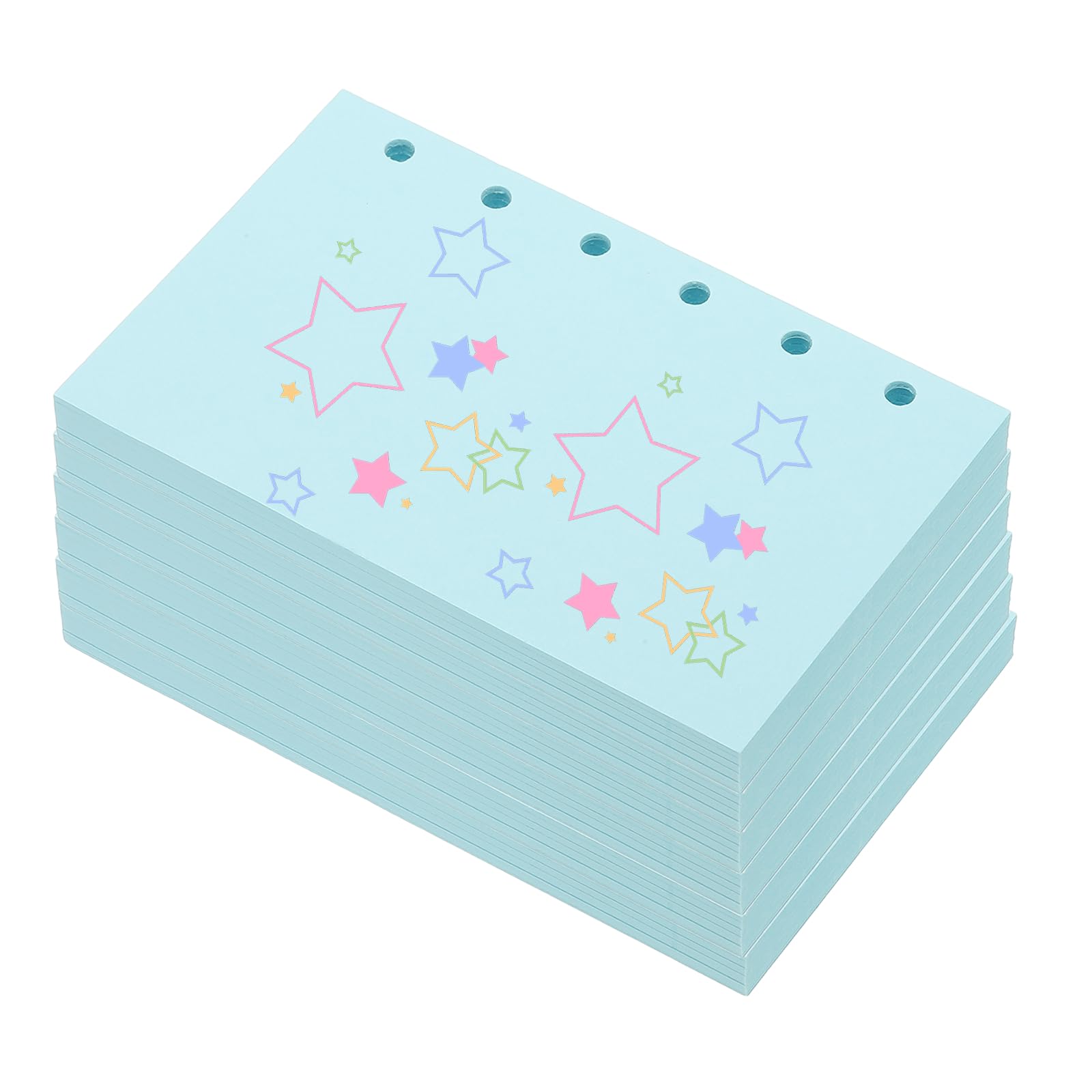 PATIKIL Colored Loose Leaf Paper, 5" x 3.2"(A7) 300 Sheets 6 Holes Punched 150GSM Blank Binder Refill Paper Supplies for Office Note Taking Teacher Planner Journal Notebook, Blue