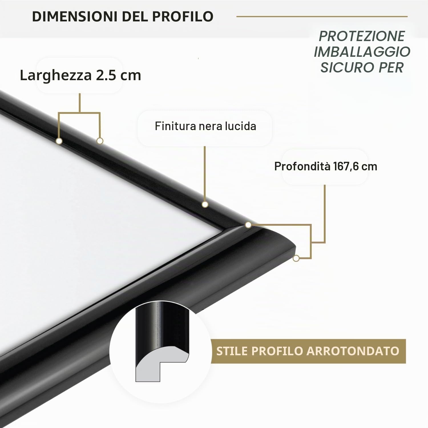 MCS Cornice per Poster Trendsetter 34,3 x 101,6 cm, Cornice Nera ad Alta Densità, Fissaggio a Parete Verticale e Orizzontale, Grande Cornice per Foto per Foto, Poster e Opere d'Arte (Confezione da 1)