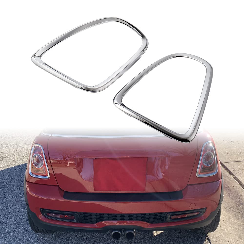 Astra Depot Chrome Front Headlight + Rear Tail Lght Trim Surround Cover Trims Bezel Pack of 4pcs Compatible For Mini R56 R57 R58 R59 Cooper S JCW 2007?2015