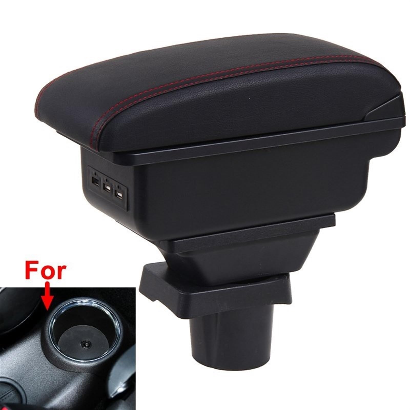 Organisateur Accoudoir Voiture Universel Réglable - Console Centrale Siège Confort Noir