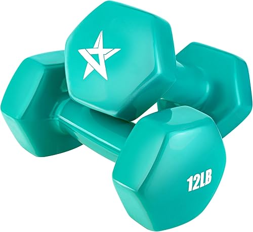 Miniatura 8 de Yes4All Mancuernas Hexagonales de Vinilo - Juego de 2 Mancuernas para Gimnasio en Casa y Entrenamiento de Fuerza (Opciones de Peso de 2-15 libras)