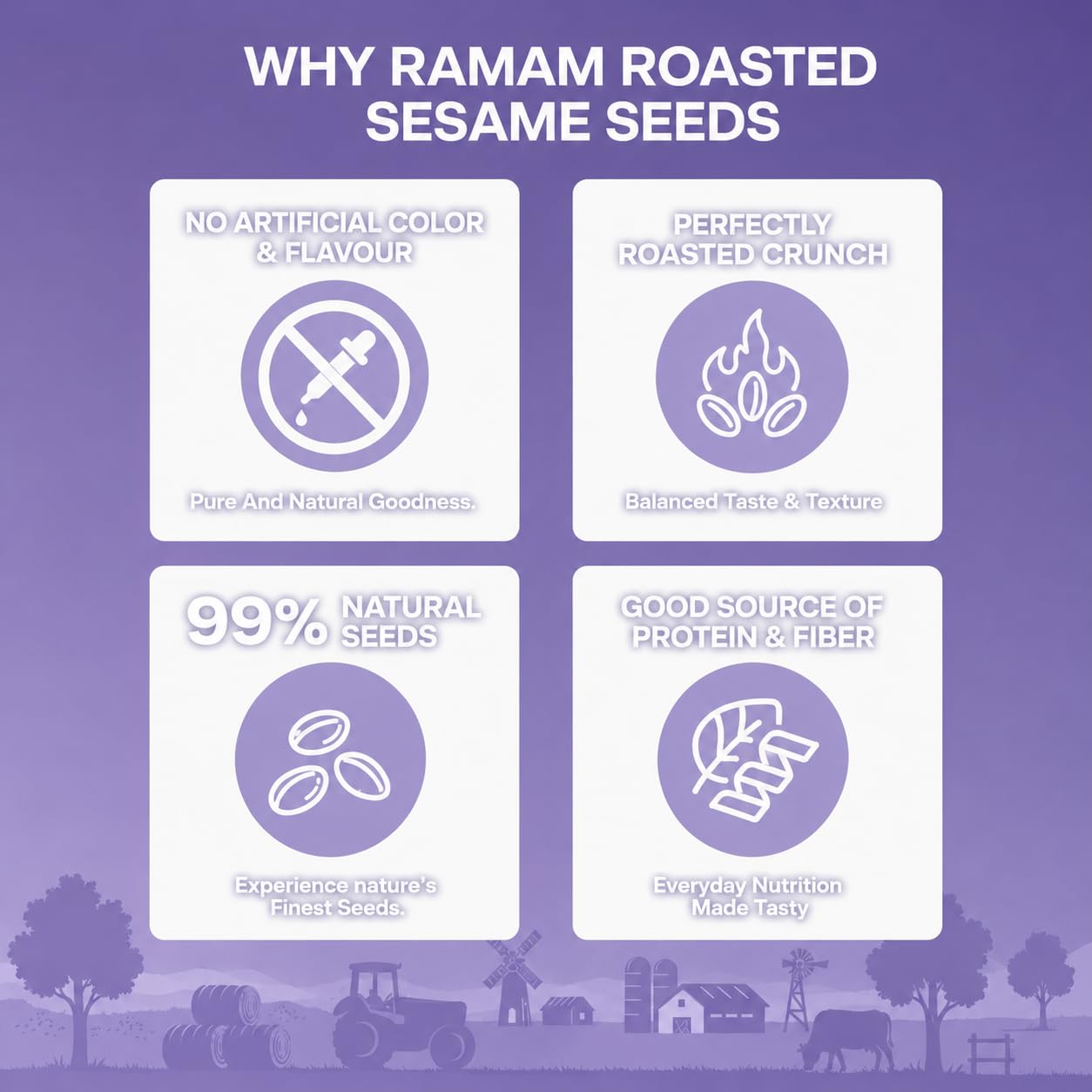 Ramam Roasted White Sesame Seeds - 200g | Premium Safed Til | Nutty, Aromatic & Crunchy | Calcium & Fiber Rich Superfood | For Laddoo, Chikki, Baking & Salad (Pack of 1) 1